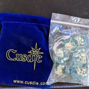 Cusdie Conch Dice Polyhedral Dice Sets for Dungeons and Dragons Playing Green